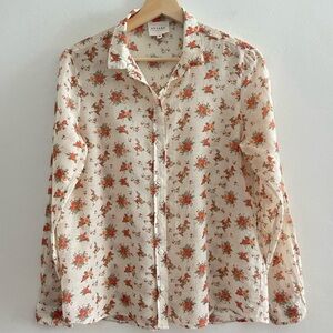 Sezane Floral Button Down Shirt Blouse 38 (6)